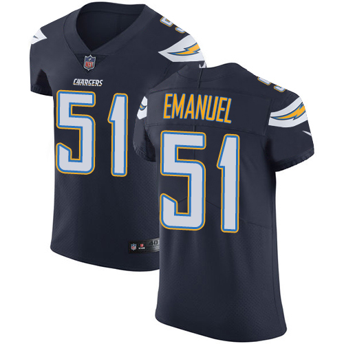 Nike Chargers #51 Kyle Emanuel Navy Blue Team Color Men's Stitched NFL Vapor Untouchable Elite Jersey